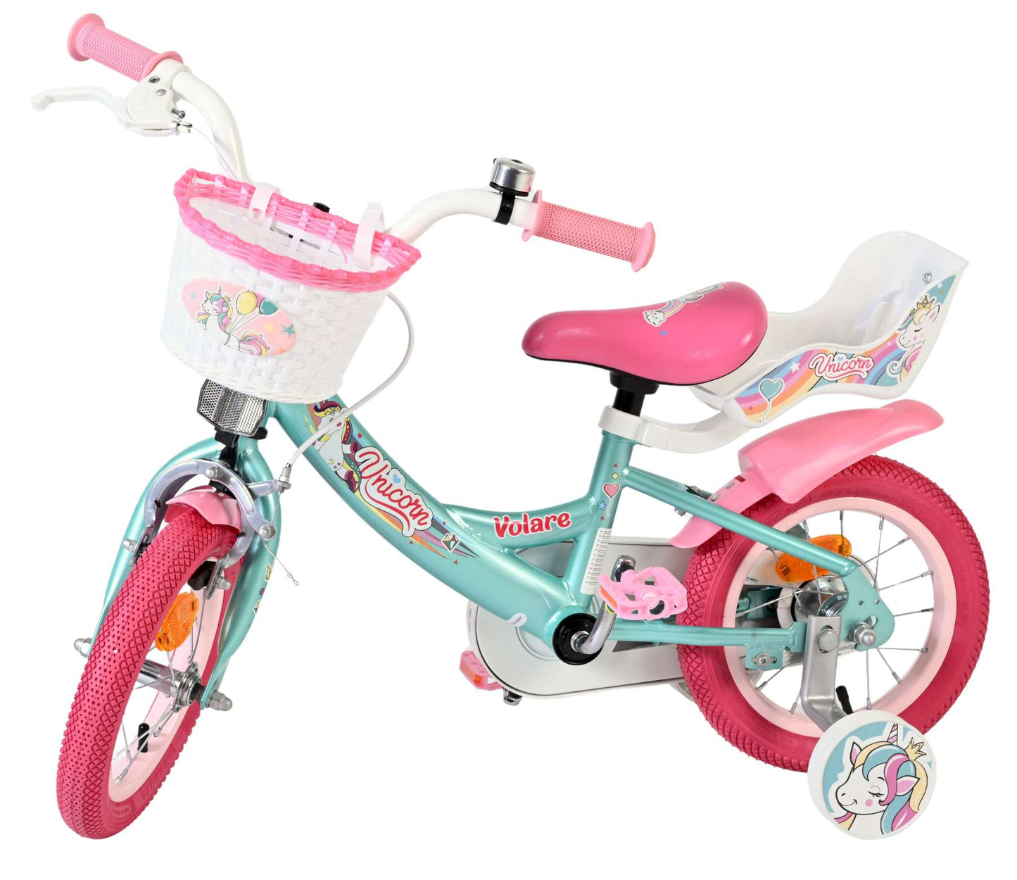 Volare unicorn kinderfiets - meisjes - 12 inch - groen