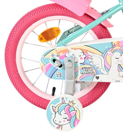 Bicicletta per bambini Volare Unicorn - ragazze - 14 pollici - verde