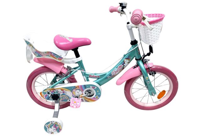 Bicicletta per bambini Volare Unicorn - ragazze - 14 pollici - verde - due freni a mano