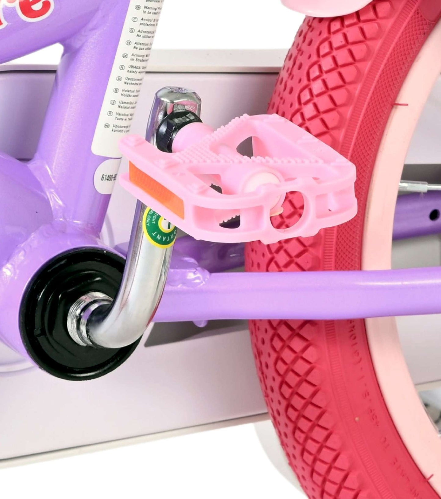 Bicicletta per bambini Volare Unicorn - ragazze - 14 pollici - viola - due freni a mano