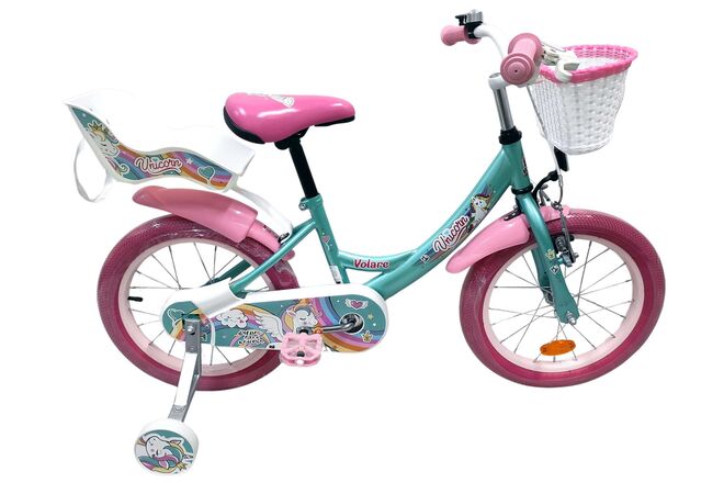 Bicicleta infantil Volare Unicornio - Niña - 16 pulgadas - Verde
