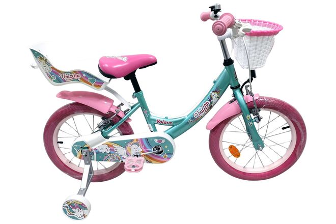 Bicicletta per bambini Volare Unicorn - ragazze - 16 pollici - verde - due freni a mano