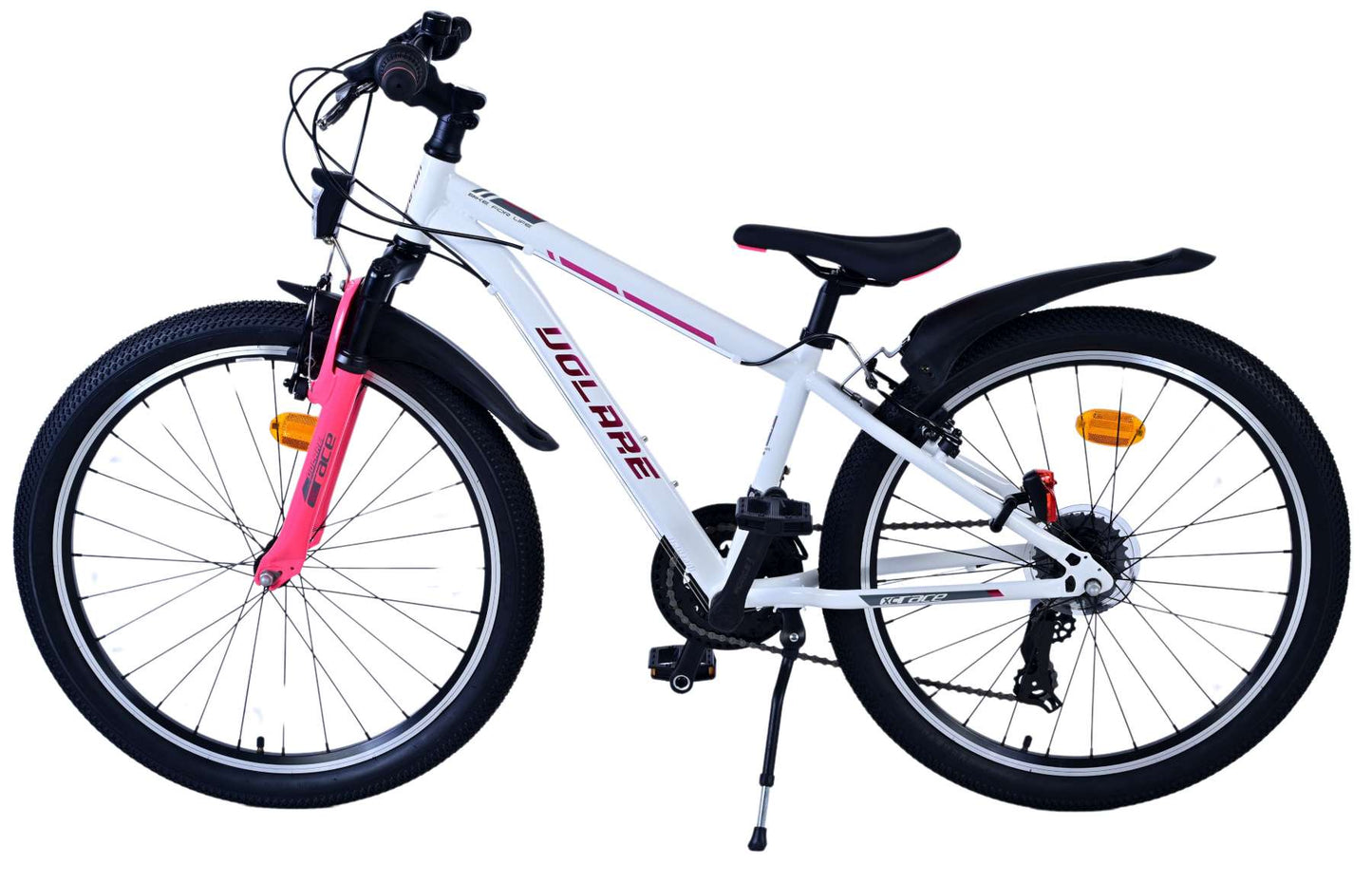Volare xc race kinderfiets - 24 inch - 21 speed - wit roze