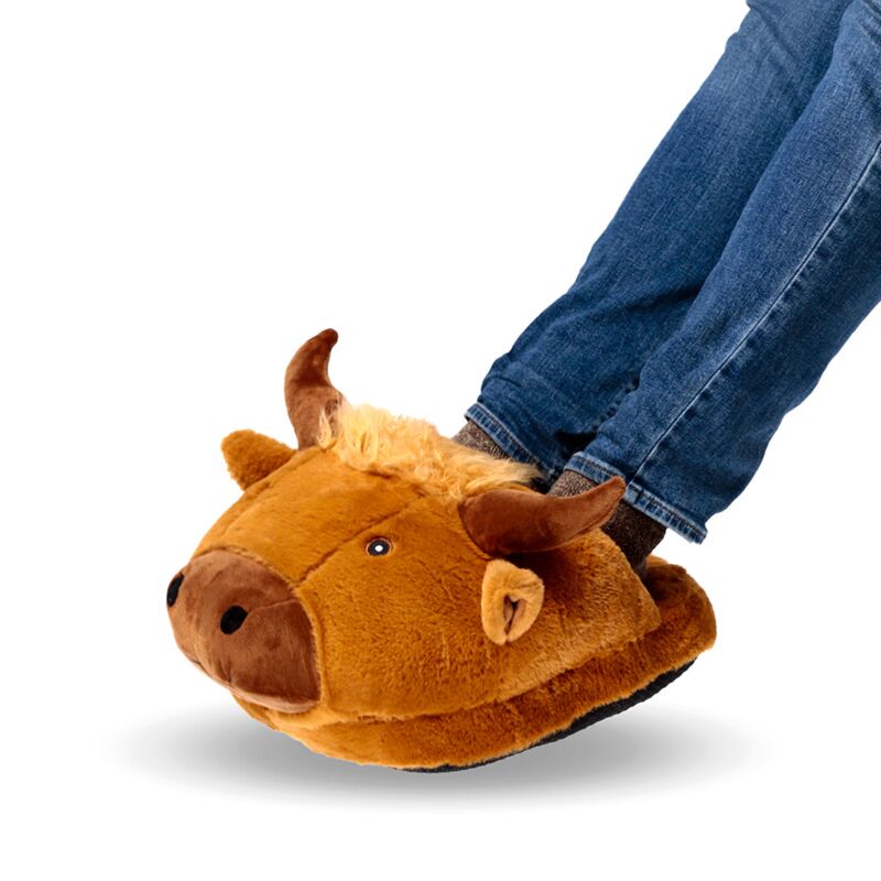 Calentador de pies de zapatilla gigante de vaca coo de las tierras altas