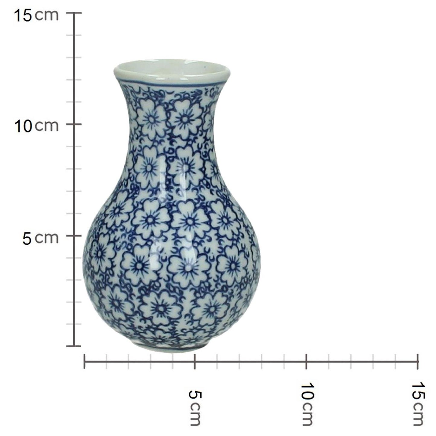 Jarrón Kersten loza azul 13x7x7cm