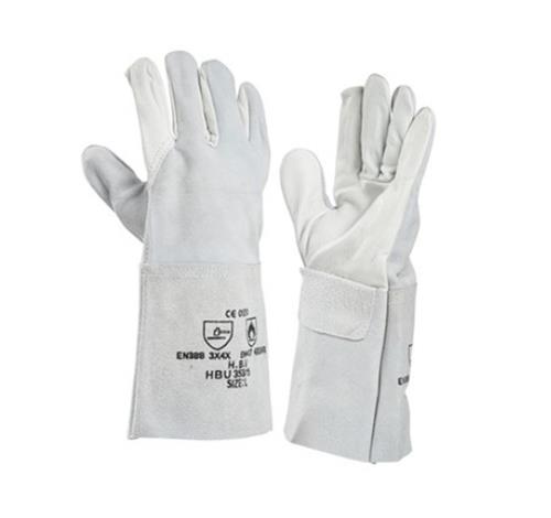 Guante de soldar con gorro corto de grano partido