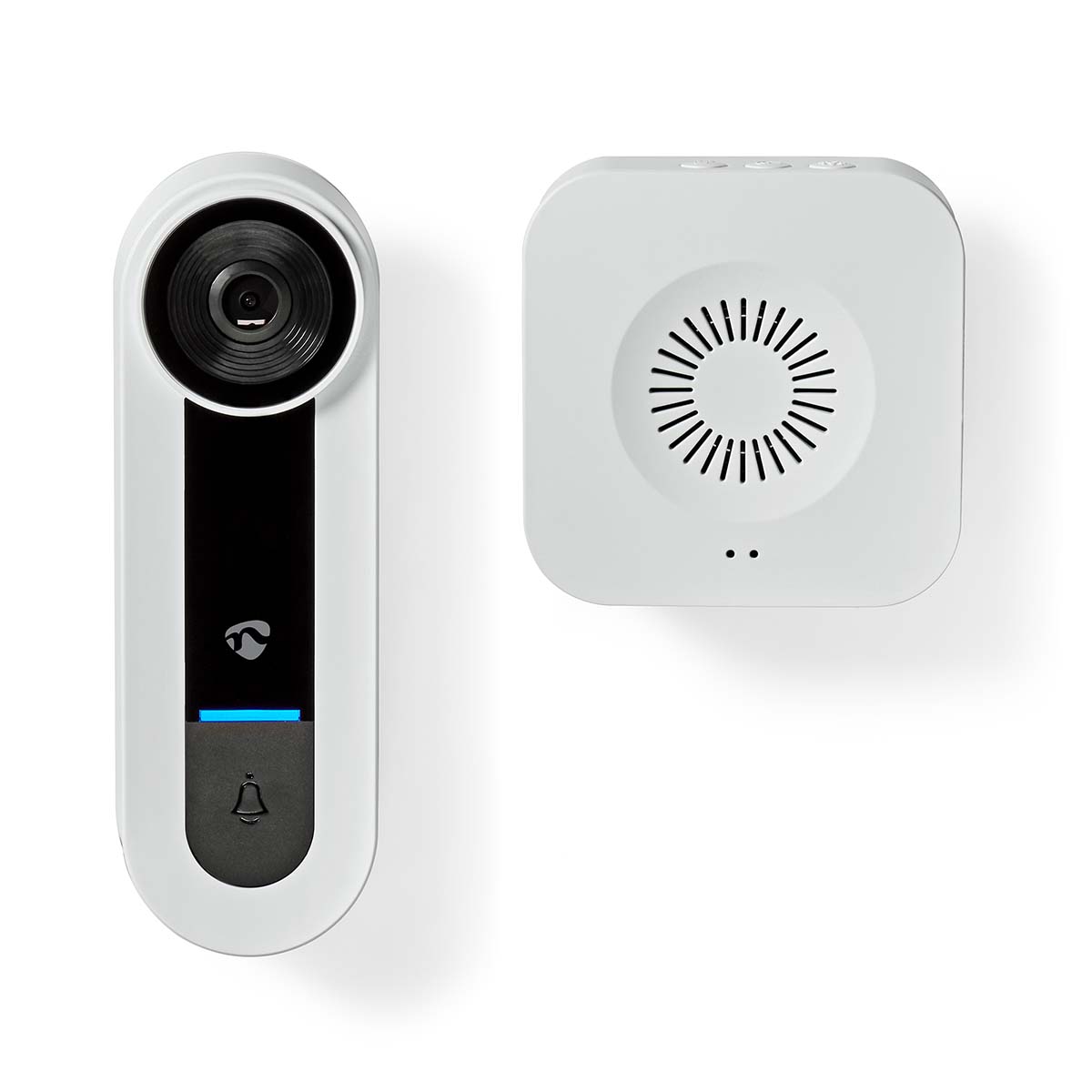 NEDIS WIFDP40CWT SmartLife Video Doorbell Wi-Fi NetsVoeding 1536x1536 MicroSD de almacenamiento en la nube (opcional) (no incluido) ONVIF IP65 con sensor de movimiento blanco