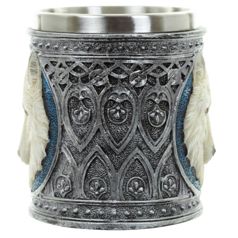 Coppa di bevute da lupo bianco decorativo