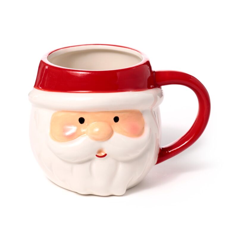 Taza de cerámica formada por la cabeza de Santa