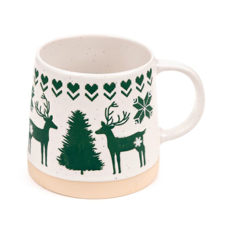 Tazza di gresmware a tapse verde.