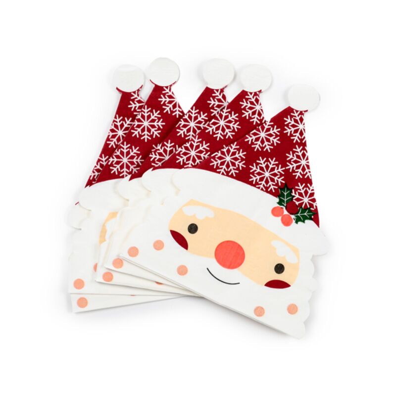 Navidad Santa Santa Pack de 12 Feestervets de papel de 3 capas