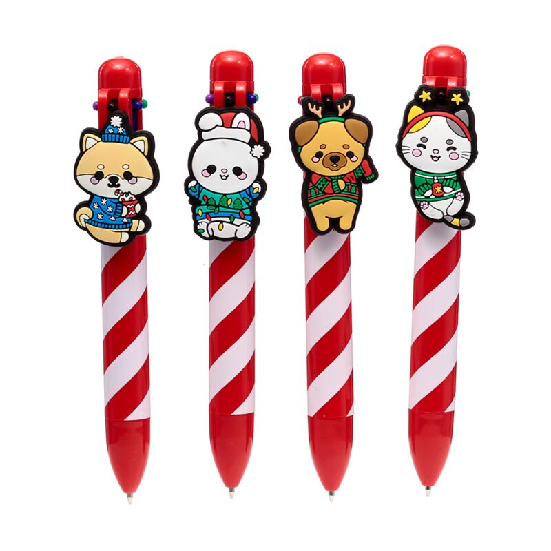 Penna multi -colorata di adoramali di Natale (6 colori)