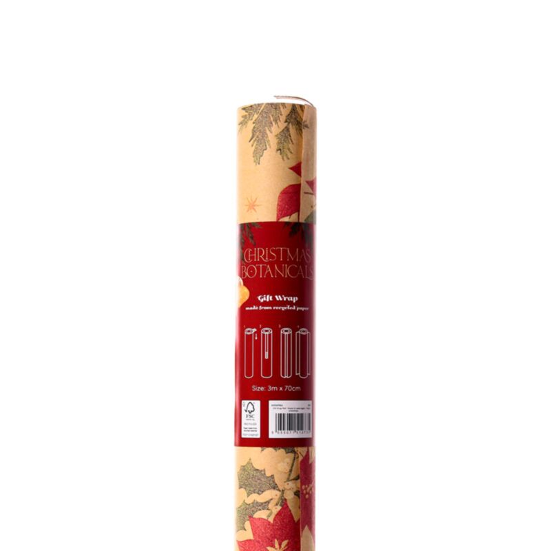 Rotolo di carta regalo di Natale botanico 3M