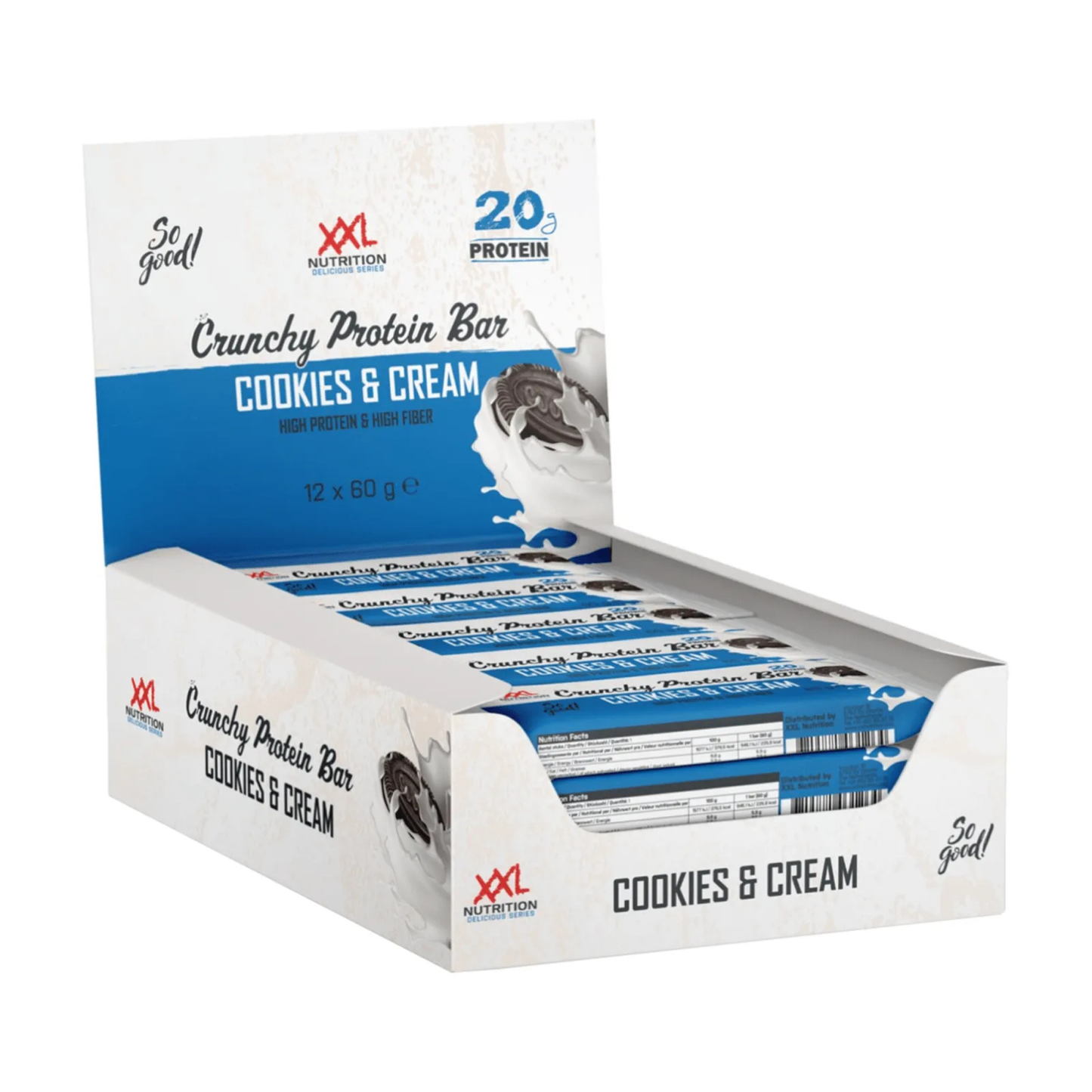 Barretta proteica croccante con biscotti e crema XXL Nutrition (12x 60g)