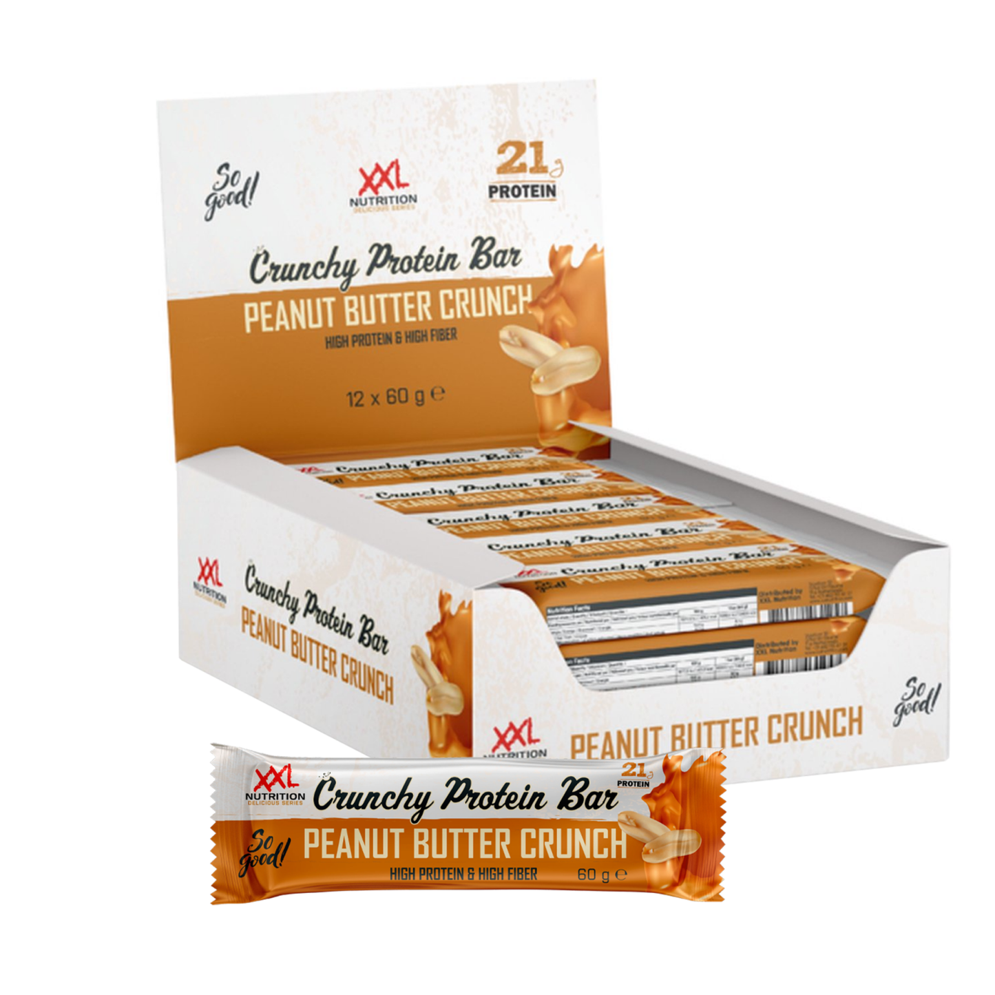 Xxl Nutrition Crunchy Protein Bar Crujiente De Mantequilla De Cacahuete (12x 60gr)
