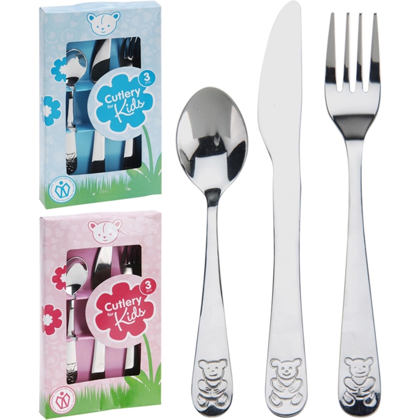 Set posate per bambini 3 pezzi in acciaio inox 115x19x197mm