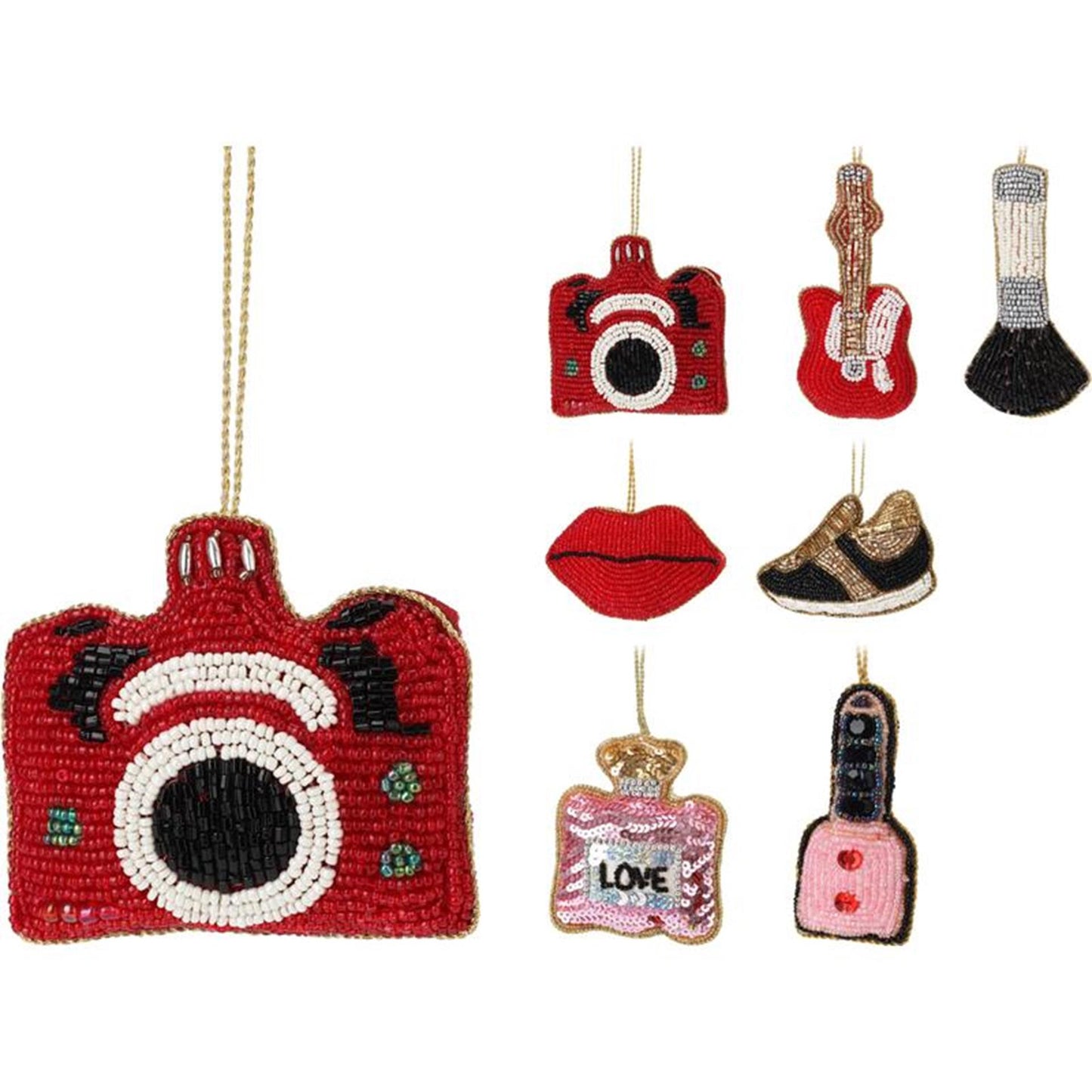 Home Styling Colgante navideño con cuentas brillantes y glamurosas
