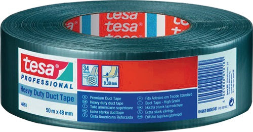Cinta de tejido Tesa | plata | longitud 50 metros | ancho rueda 48 mm | 1 pieza - 04663-00007-02 04663-00007-02