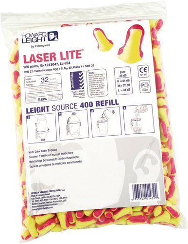 Tappi per le orecchie Honeywell Howard Leight | e 352-2 snr 35 db | confezione di ricarica | 200 paia - 1013047 - 1013047