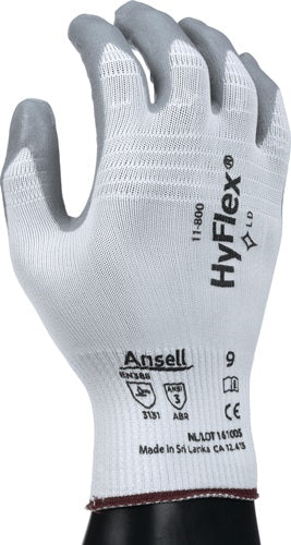 Guante Ansell | talla 10 blanco gris | y 388 psa categoría ii | nailon m.espuma de nitrilo | 12 pares - 11-800-10 11-800-10