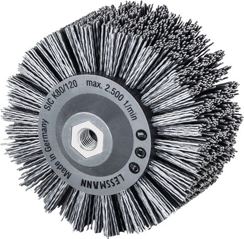 Spazzola tonda Lessmann | D. 140 mm m14 | spazzole abrasive sic grana 80 60 mm | 2500 min-¹ | 1 pezzo - 402880 - 402880