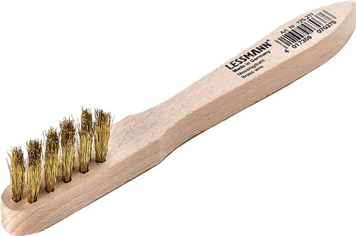 Spazzola per candele Lessmann | lunghezza 150mm| Filo di ottone ondulato da 0,15 mm | tre righe | borsa | 1 pezzo - 125211 125211