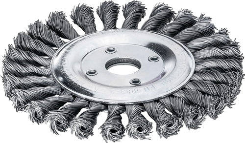 Spazzola tonda Lessmann | foro d. 125 mm spessore filo 0,5 mm | acciaio 14mm| 12.500 giri/min | 1 pezzo - 473211 473211