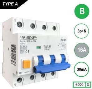 Interruttore differenziale 16a b kar 30ma 4p sep - 4518110
