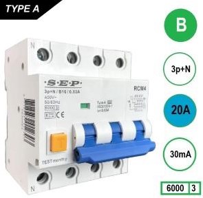 Interruttore differenziale 20a b kar 30ma 4p sep - 4518125