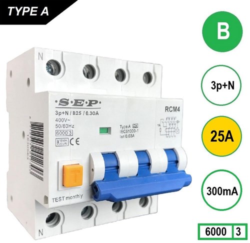 Interruttore differenziale 25a b kar 300ma 4p sep - 4518140