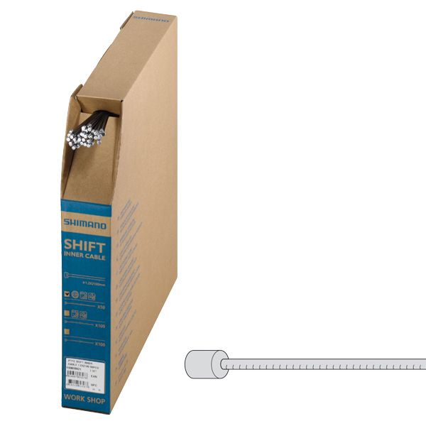 Shimano schakel binnenkabel 1.2 x 2100mm (100 stuks) - zilver