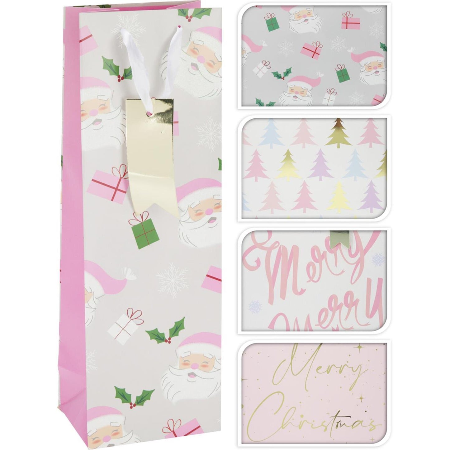 Bolsa de regalo de estilo hogareño para botella Navidad.
