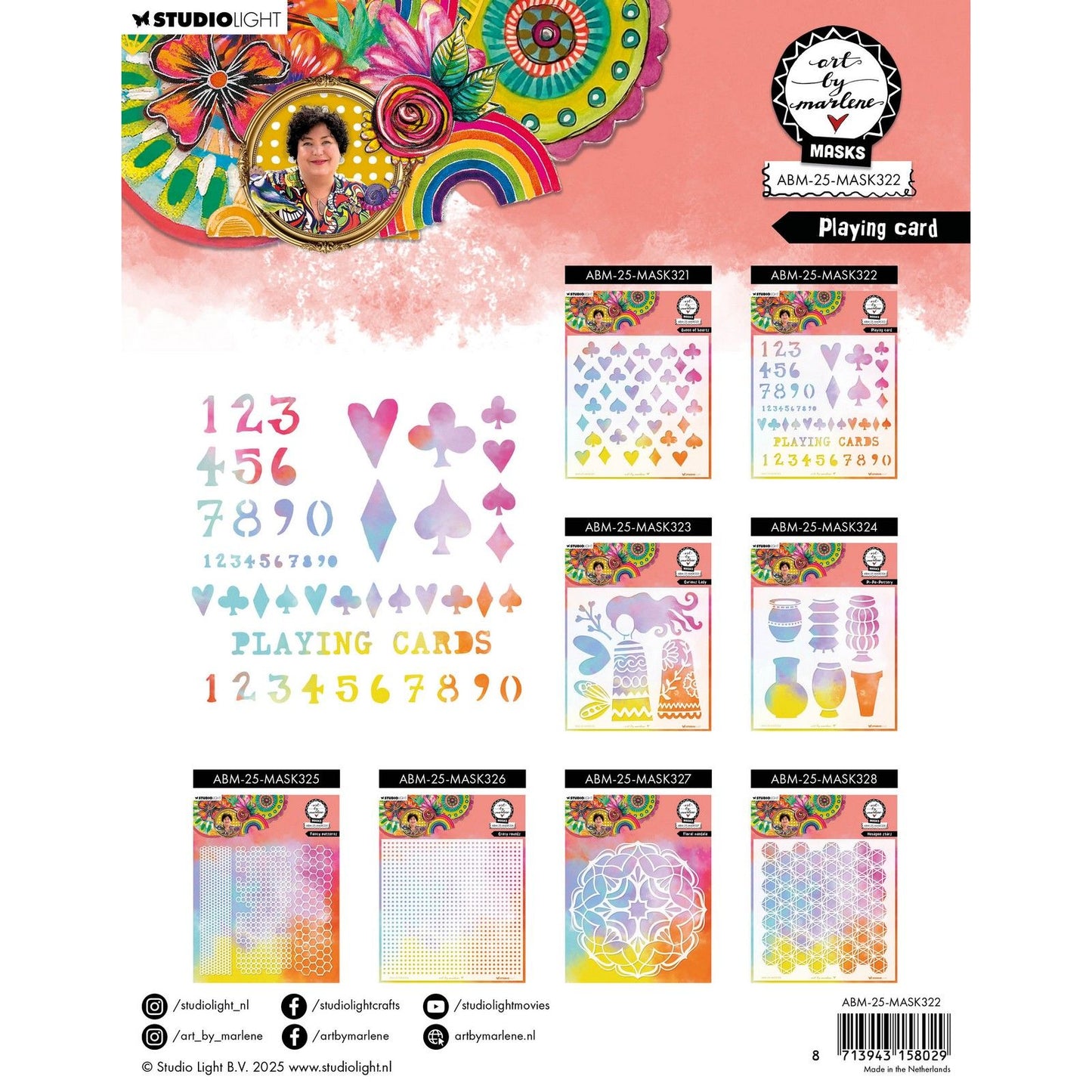 Luce da studio • arte di Marlene Mask Playing Card