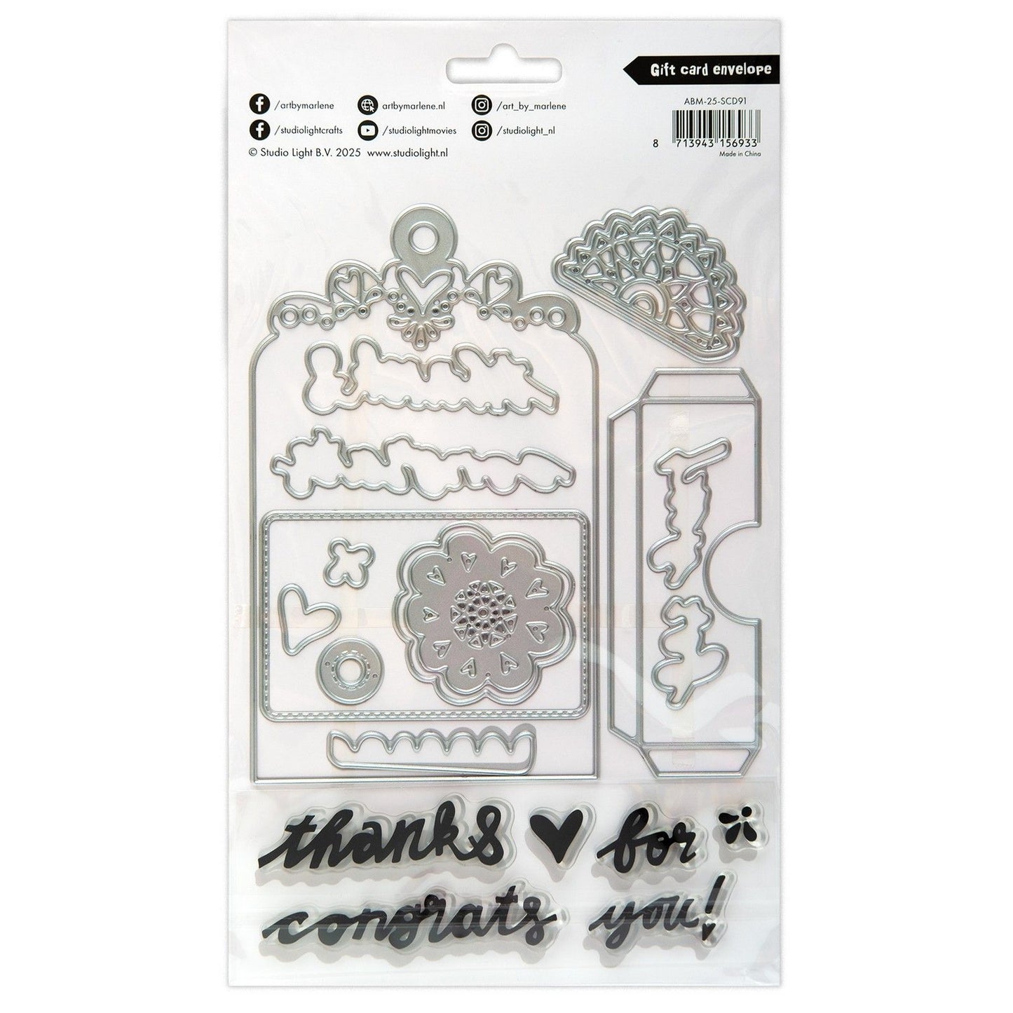 Studio light • busta per biglietti regalo con timbro e fustelle art by marlene