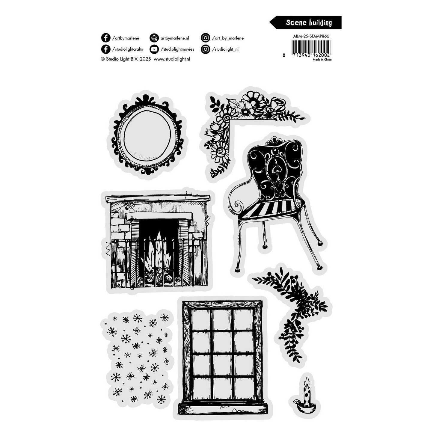 Luz de estudio • arte de marlene clear stamp edificio de escenas