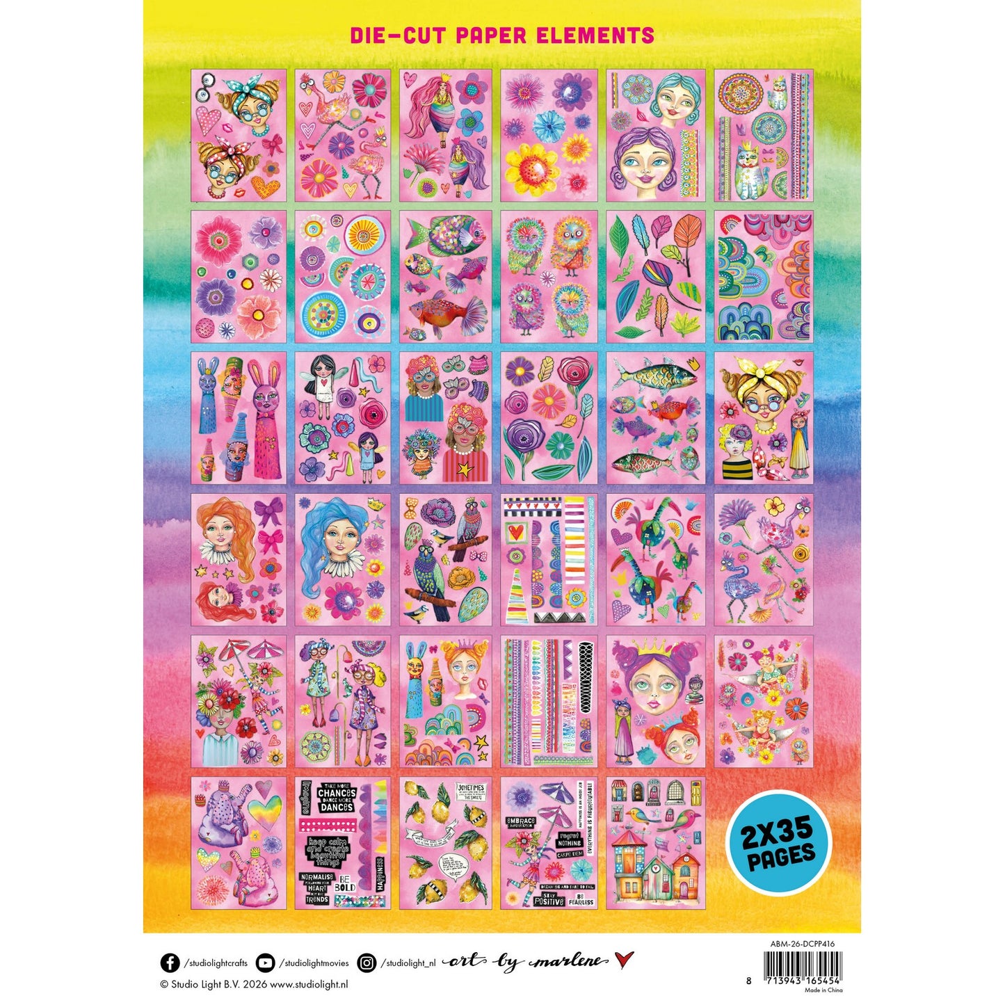 Studio light • arte di marlene design blocco di carta follia multicolore