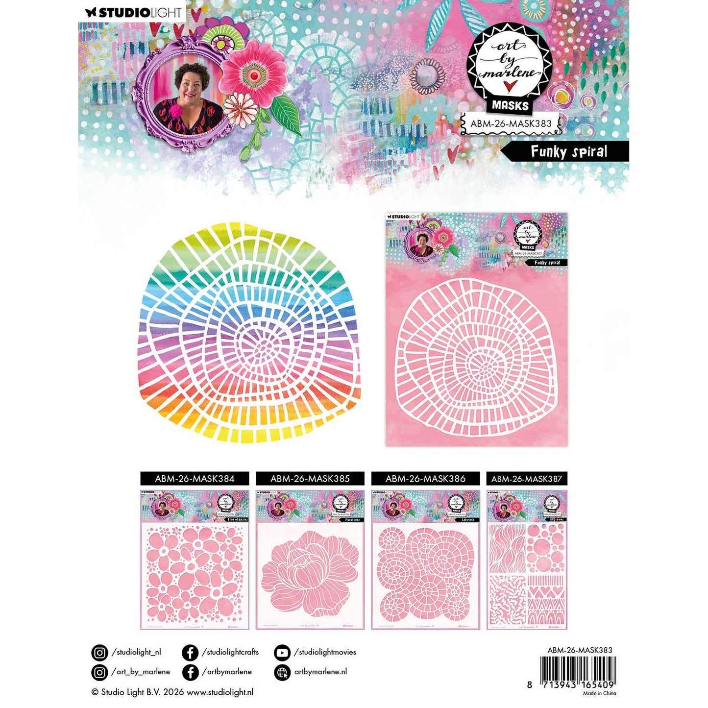 Luce da studio • arte di Marlene Mask spirale funky
