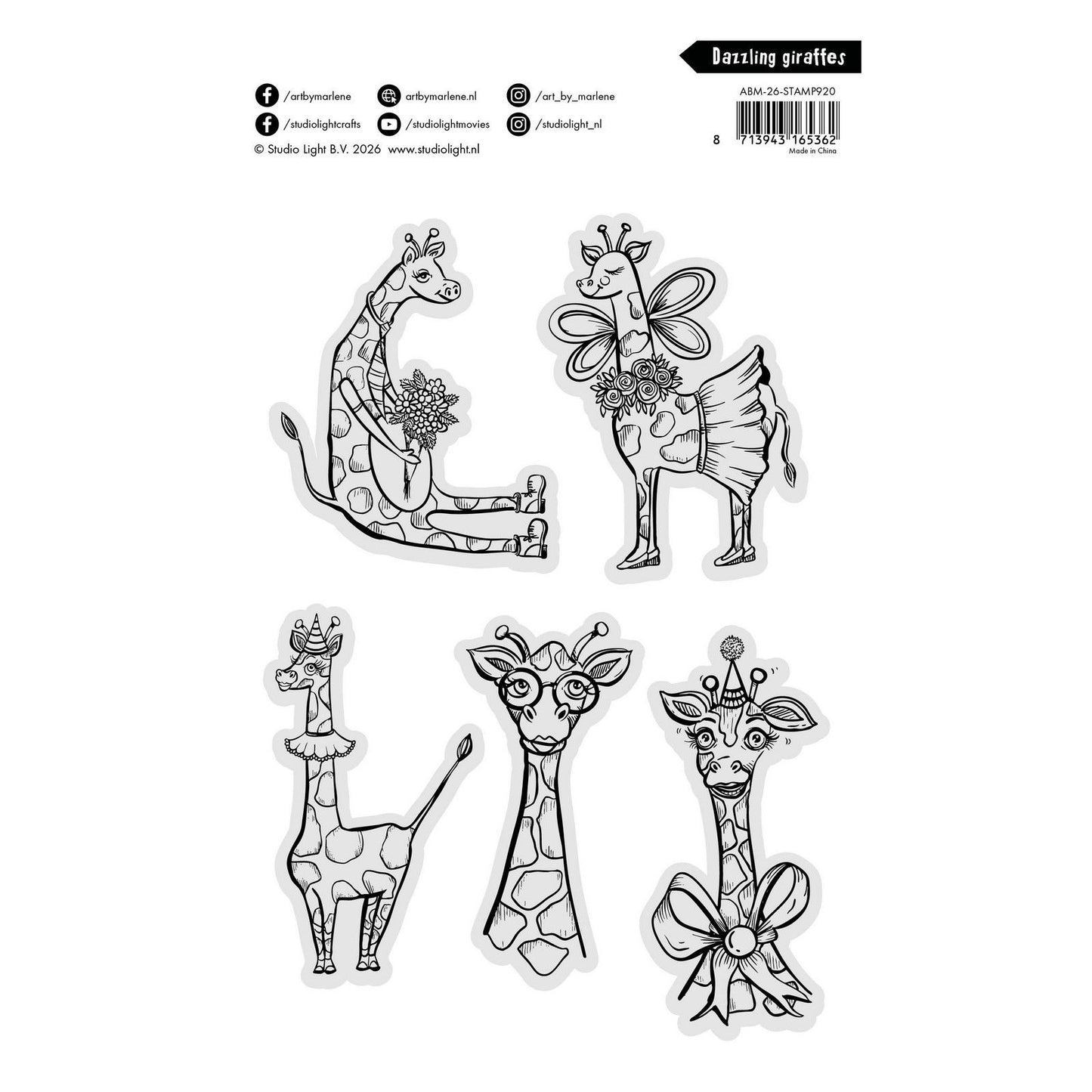 Luce da studio • arte di marlene timbro trasparente giraffe abbaglianti