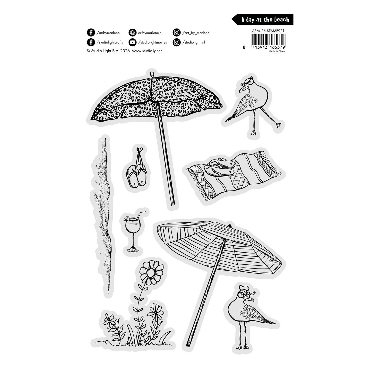 Studio light • arte di marlene clear stamp una giornata in spiaggia