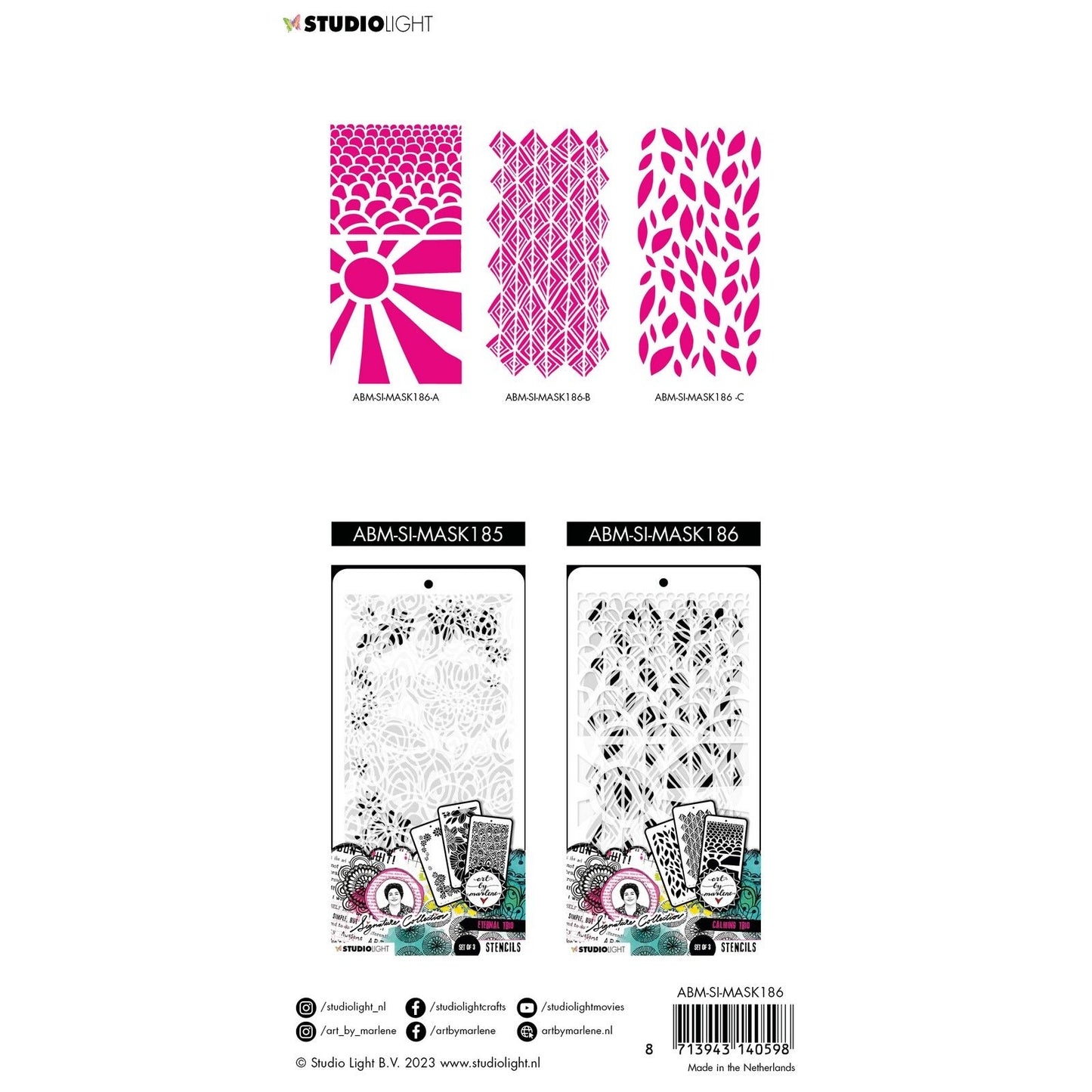 Studio light • collezione firma maschera stencil trio calmante