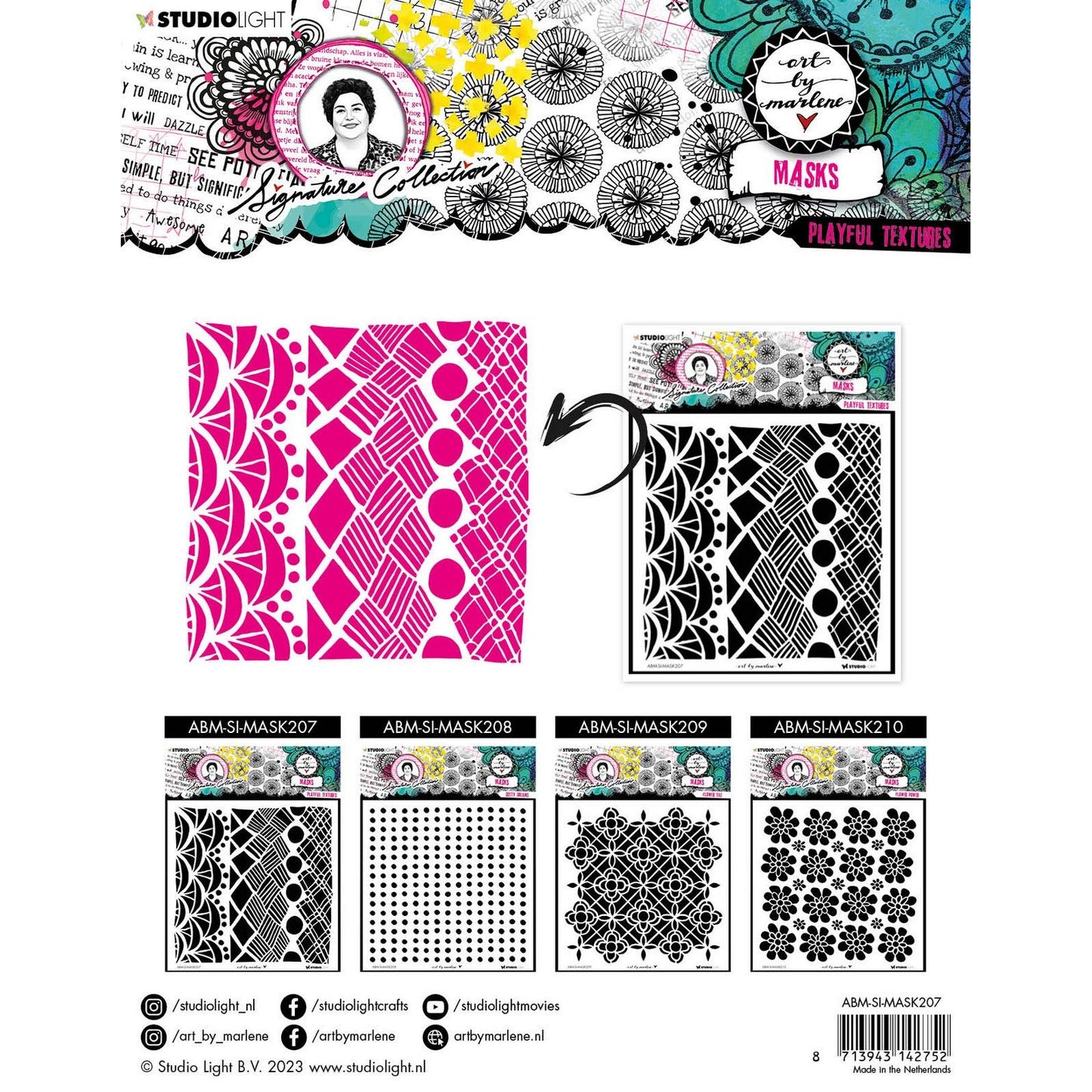 Studio light • collezione firma maschera stencil texture giocose