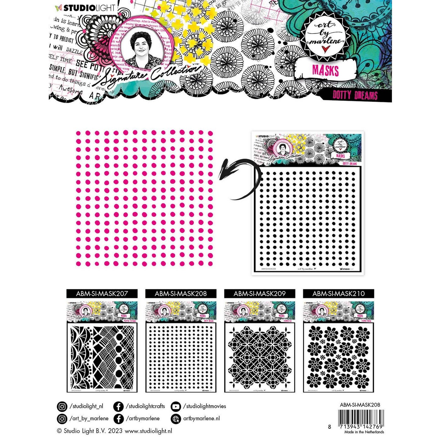 Luce da studio • stencil per maschera da collezione firmata Dotty Dreams