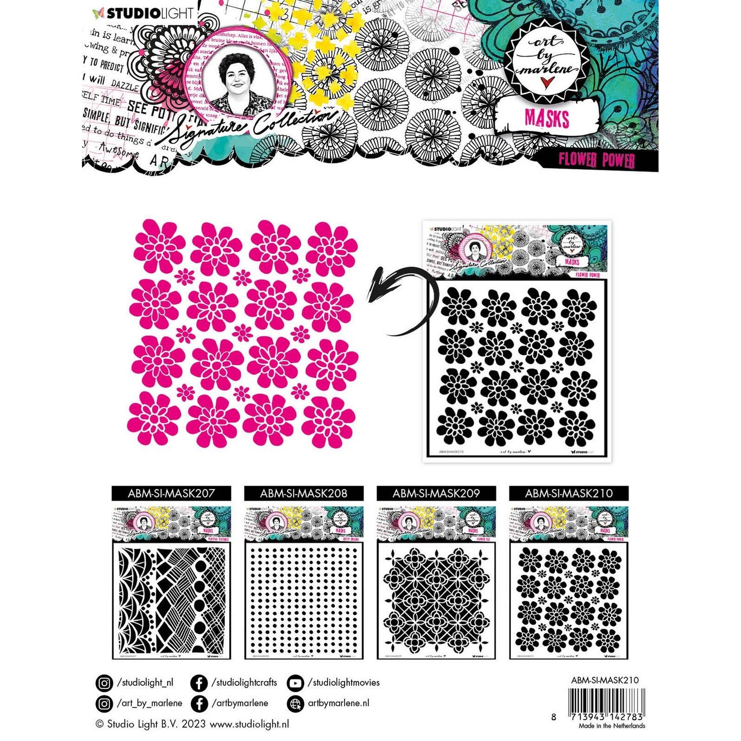 Luce da studio • stencil per maschera da collezione firmata Flower Power
