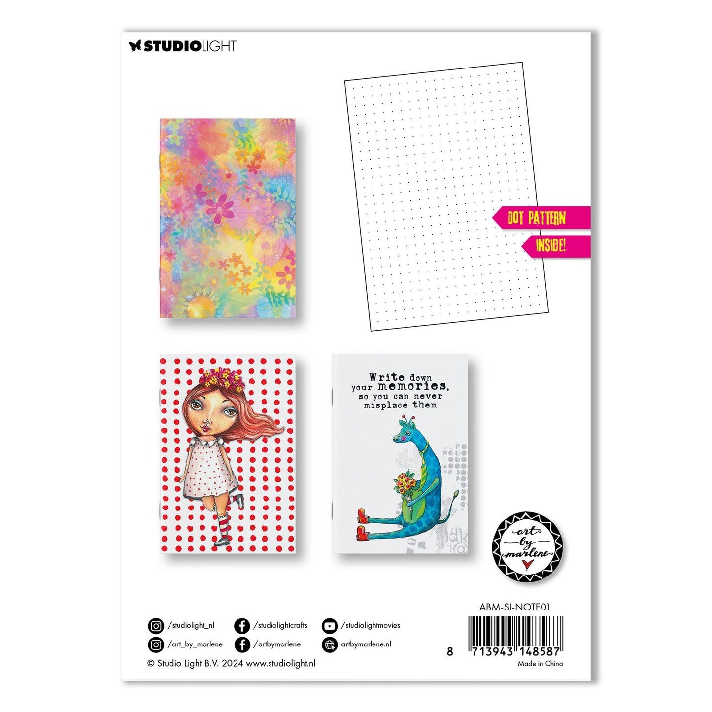 Studio light • bullet journal della collezione di firme, formato A6, set da 3