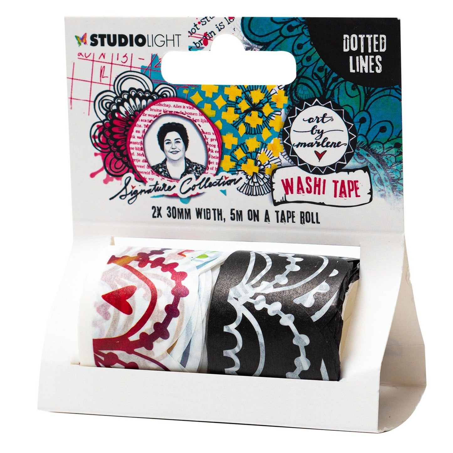 Studio light • collezione firmata nastro washi linee tratteggiate