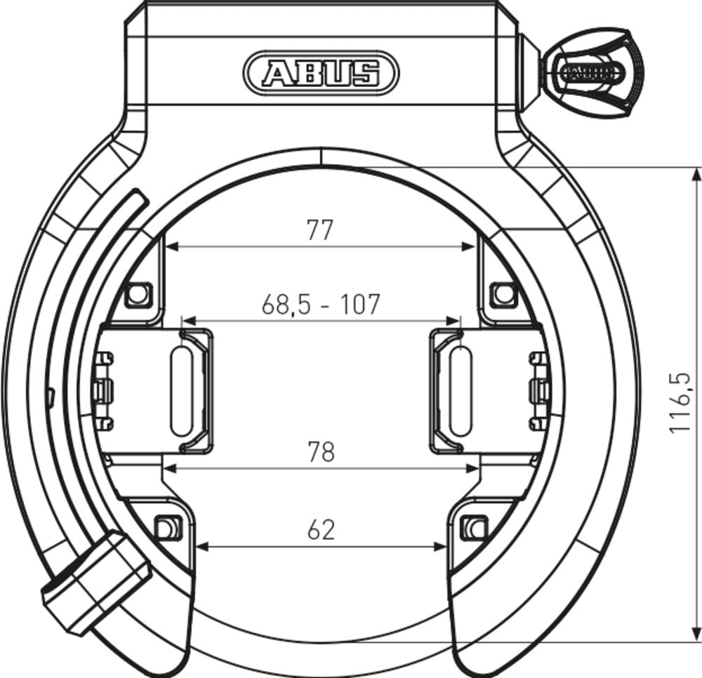 Ringslot Abus Frame 6950M R XPLUS. Livello di sicurezza 9. Con apertura di ruote grandi