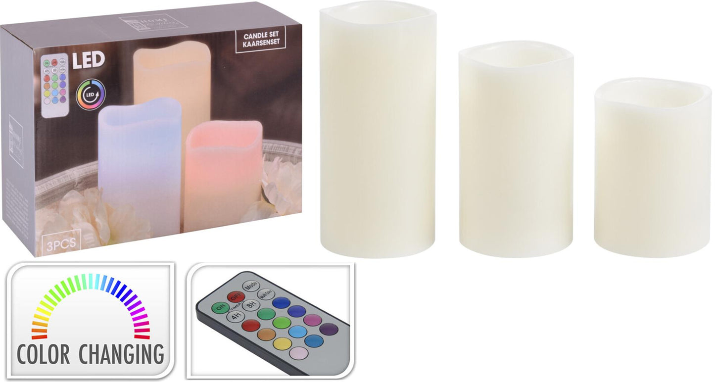 Set di 3 candele LED per lo styling della casa