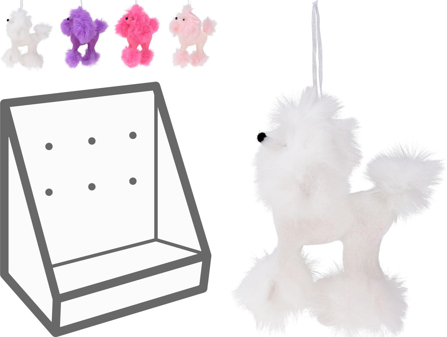 Home styling Ciondolo natalizio barboncino in peluche 12 cm