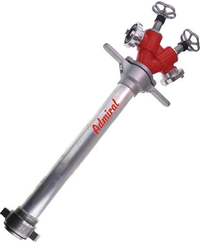 Tubo di livello idrante Admiral | alluminio | dn 80 | 2 uscite c, 2 valvole | 1 pezzo - 1090bv-80-cc - 1090bv-80-cc