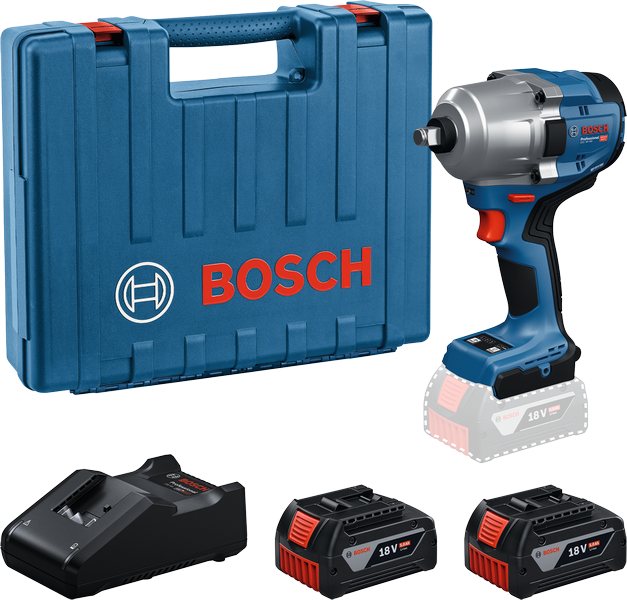 Atornillador de impacto inalámbrico bosch gds 18v-780 azul | 2x GBA 18v 5.0 ah y cargador gal 18v-40 - 06019p4021
